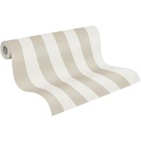 A.s. Création Behang Strepen Beige En Crème - 53 Cm X 10,05 M - As-375543