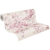 A.s. Création Behang Bloemmotief Roze, Lila Paars, Crème En Wit - 53 Cm X 10,05 M