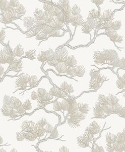 Dutch Wallcoverings Behang Pine Tree Wit