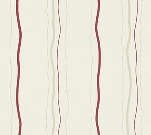 A.s. Création Behang Strepen Crème, Rood En Beige - 53 Cm X 10,05 M - As-958731
