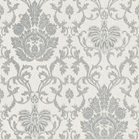A.S. CREATIONS Barock-Tapete Ornament-Tapete Tapete Flur Grau Silber Weiß Papiertapete Grau Silber Weiß 339010 33901-0 - Grau, Silber, Weiß