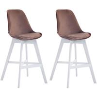 CLP Set van 2 barkrukken Cannes Wit Frame Fluweel
