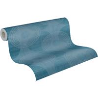 A.s. Création Behang Stip Blauw - 53 Cm X 10,05 M - As-378325