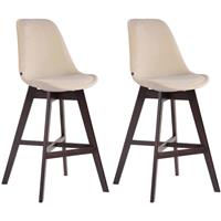 CLP Set van 2 barkrukken Cannes Cappuccino Frame Fluweel