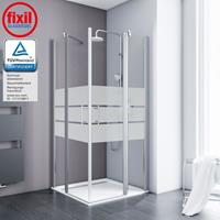 SCHULTE Duschkabine Alexa Style 2.0 Eckeinstieg von 5 mm Sicherheitsglas (ESG) Dekor Depoli light inkl. fixil Beschichtung, Profilfarbe: Alu Natur, 90 x 90 x