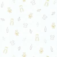 HOMEMAISON Mustertapete Tapeten mit Muster Tapete Babyzimmer Beige Crème Grau Weiß Vliestapete Beige Crème Grau Weiß 358452 35845-2 - Beige /