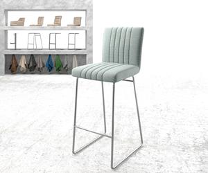 DELIFE Barstuhl Luiga-Flex Stripes Mint Kufengestell Edelstahl
