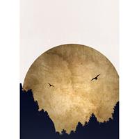 A.S. CREATIONS A.s.creations - DD119893 TwoBirds ARTist fototapete wald natur vögel tiere mond 280 x 200 cm (2 Teile) | Fototapeten Online-Shop - Gold, Schwarz /