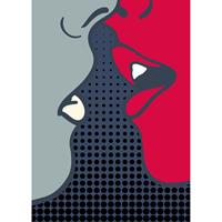 A.S. CREATIONS DD119965 TheKiss ARTist fototapete modern 280 x 200 cm (2 Teile) | Online Fototapeten bestellen - Grau, Rot