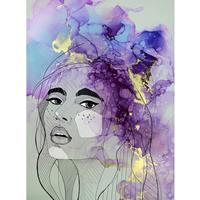 A.S. CREATIONS A.s.creations - DD120009 Lady1 ARTist fototapete modern 270 x 200 cm (2 Teile) | Jetzt Fototapeten günstig kaufen - Grau, Violett / Lila