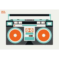 A.S. CREATIONS A.s.creations - DD120129 GhettoBlaster ARTist fototapete modern 270 x 400 cm (4 Teile) | Jetzt Fototapeten günstig kaufen - Blau, Orange / Terrakotta