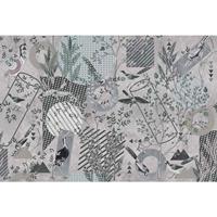 A.S. CREATIONS DD121852 birdsplaygrou1 Walls by Patel 3 vögel blumen 270 x 400 cm (4 Teile) | Fototapeten bei BRICOFLOR kaufen - Grau, Grün