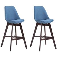 CLP Set van 2 barkrukken Cannes Cappuccino Frame Stof
