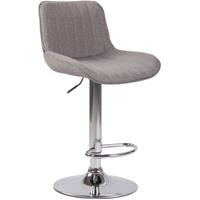 CLP Barhocker Lentini Stoff-grau-Metall in Chromoptik