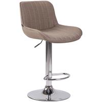 CLP Barhocker Lentini Stoff-taupe-Metall in Chromoptik