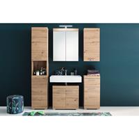 trendteam Waschbeckenunterschrank Amanda, Höhe 56 cm, Badezimmerschrank mit 2 Türen und Aussparung für Wasserleitung, MDF-Fronten in Hochglanz- oder Holzoptik