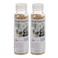 Giftdecor 2x pakjes decoratie steentjes/kiezeltjes fijn naturel bruin 500 gram -