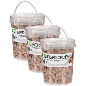 IBERGARDEN 3x pakjes decoratie steentjes/kiezels terracotta klein 1,5 kg -