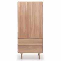 Gazzda Fawn Wardrobe - Houten garderobekast - Naturel - 200 x 90 cm