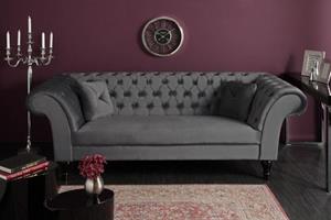 Bank Paris II Zilvergrijs Fluweel 230cm - 40148