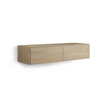 Looox Wood wastafelonderbouwkast m. 2 laden 140x30x46cm eiken - old grey wf1400-2