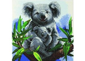 CRAFT Buddy Crystal Art Kit auf Holzrahmen-Leinwand - Koalas, 30 x 30 cm mehrfarbig