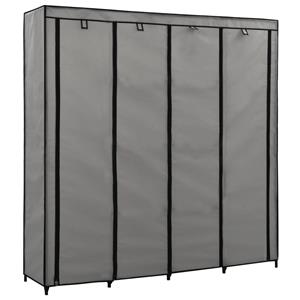 VidaXL Kleiderschrank mit 4 Fächern Grau 175 x 45 x 170 cm 