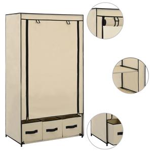 vidaXL Kleiderschrank Creme 87 x 49 x 159 cm Stoff 