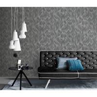 Praxis Elle Decoration behang Waves 1015147 antraciet 10,05x0,53m