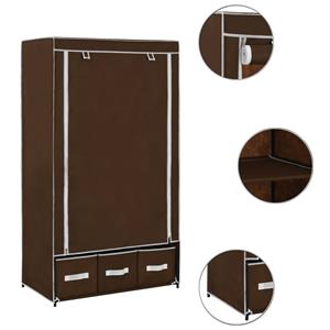 vidaXL Kleiderschrank Braun 87 x 49 x 159 cm Stoff 