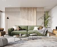 DELIFE Big-Sofa Feres 290 x 130 Samt Olive