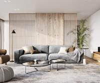 DELIFE Big-Sofa Feres 290 x 130 Samt Silbergrau