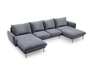 Cosmopolitan Design | Hoekbank Vienna Black links & rechts velvet