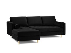 Milo Casa | 4-zitshoekbank Santo Black links velvet