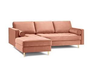 Milo Casa | 4-zitshoekbank Santo Black links velvet