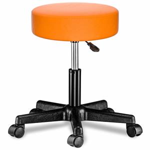 Casaria Drehhocker, Höhenverstellbar 10cm Polsterung 360° Drehbar 46-60cm Sitzhöhe Bürohocker Drehhocker Arbeitshocker Hocker Orange