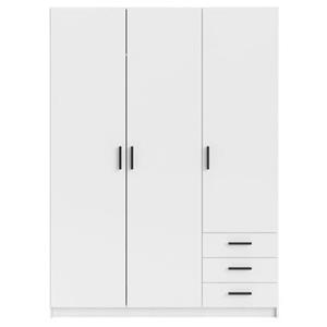 Leen Bakker Kledingkast Sprint 3-deurs - wit - 200x147x50 cm