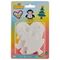 Hama Perlen HAMA 4574 3 Stiftplatten im Blister (Weihnachtsbaum, Herz, Pinguin)