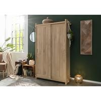 MASSIVMOEBEL24.DE Kleiderschrank Eiche 120x45x190 natur geölt OAK HEART #21 - braun