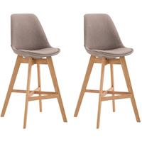 CLP Set van 2 barkrukken Cannes Natura Frame Stof