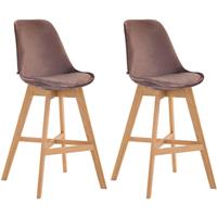 CLP Set van 2 barkrukken Cannes Natura Frame Fluweel
