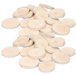 Bellatio 80x stuks houten decoratie boomschijven/boomschijfjes wit (white wash) 6-8 cm -