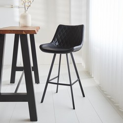 Dimehouse Industriële barkruk Juno Zwart