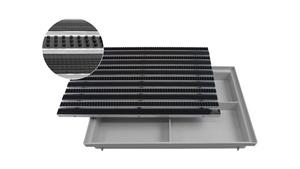 Fußmatte EMCO 60x40cm Eingangsmatte DIPLOMAT Gummi + Bürsten 22mm + ACO Bodenwanne Vario Light Fußmatte Türmatte Abstreifer, Emco, rechteckig, Höhe: 75 mm, für den Inne