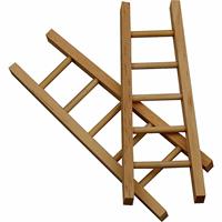 18x stuks houten mini laddertjes 10 cm -