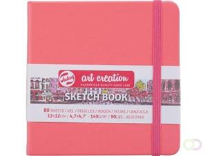 Talens Art Creation schetsboek, koraalrood, ft 12 x 12 cm
