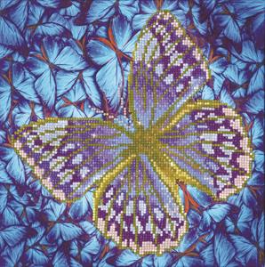 "DIAMOND DOTZ Original Diamond Painting ""Flutterby Silver“ 30,5 x 30,5 cm ab 8 Jahren (DD5.023)"