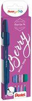 Pentel SES15B-4 Brush Sign Pen BERRY sæt