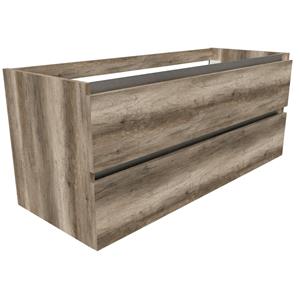 Arcqua Luna wastafelonderkast 119.5x45.9cm met softclose Greeploos 2 lades hout met melamine afwerking canyon oak ONK413696