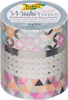 folia Deko-Klebeband Washi-Tape HOTFOIL SILBER, 4er Set